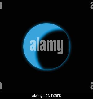 Luna blu su sfondo nero. Illustrazione vettoriale. Illustrazione Vettoriale