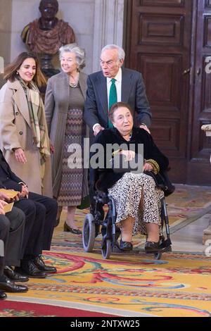 Madrid, Madrid, Spagna. 28th Feb, 2023. Principessa Anna, Duchessa di Calabria, Principessa Margarita, Duchessa di Soria, Carlos Zurita partecipa alla presentazione del 'Digital Portal of Hispanic History' al Palazzo reale il 28 febbraio 2023 a Madrid, Spagna (Credit Image: © Jack Abuin/ZUMA Press Wire) SOLO PER USO EDITORIALE! Non per USO commerciale! Credit: ZUMA Press, Inc./Alamy Live News Foto Stock