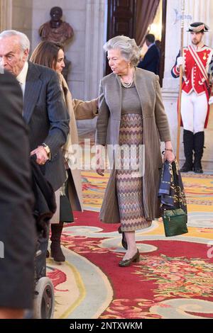 Madrid, Madrid, Spagna. 28th Feb, 2023. Principessa Anna, Duchessa di Calabria partecipa alla presentazione del 'Digital Portal of Hispanic History' al Palazzo reale il 28 febbraio 2023 a Madrid, Spagna (Credit Image: © Jack Abuin/ZUMA Press Wire) SOLO PER USO EDITORIALE! Non per USO commerciale! Credit: ZUMA Press, Inc./Alamy Live News Foto Stock