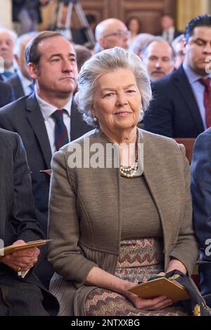 Madrid, Madrid, Spagna. 28th Feb, 2023. Principessa Anna, Duchessa di Calabria partecipa alla presentazione del 'Digital Portal of Hispanic History' al Palazzo reale il 28 febbraio 2023 a Madrid, Spagna (Credit Image: © Jack Abuin/ZUMA Press Wire) SOLO PER USO EDITORIALE! Non per USO commerciale! Credit: ZUMA Press, Inc./Alamy Live News Foto Stock