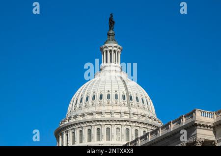 Cupola del campidoglio degli Stati Uniti a Washington DC. Foto Stock