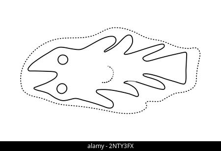 Geoglyph dei pesci da Nazca, le linee Nazca, deserto Nazca, Perù Illustrazione Vettoriale