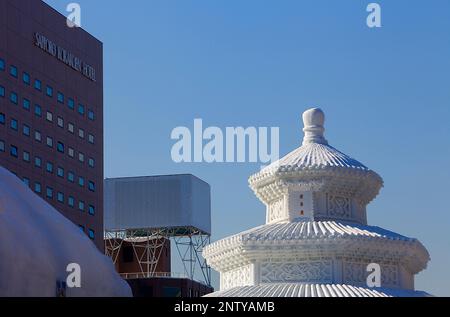 Sapporo Snow Festival,sculture di neve,Parco Odori, Sapporo, Hokkaido, Giappone Foto Stock