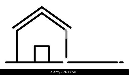 Casa e sfondo con spazio copia. Vettore modificabile. Illustrazione Vettoriale