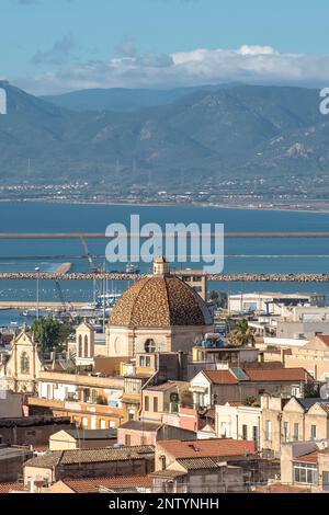 Vista panoramica di Cagliari, Sardegna, Italia Foto Stock