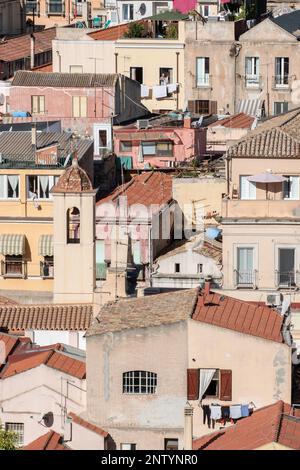 Vista sul centro storico di Cagliari, Sardegna, Italia Foto Stock