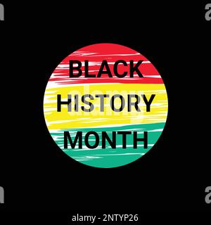 Black History Month Celebrate Text Vector Illustration. Modello per sfondo, banner, scheda, poster. Illustrazione Vettoriale
