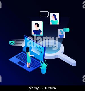 Alla ricerca di dipendenti. Illustrazione del reclutamento. Illustrazione vettoriale Illustrazione Vettoriale