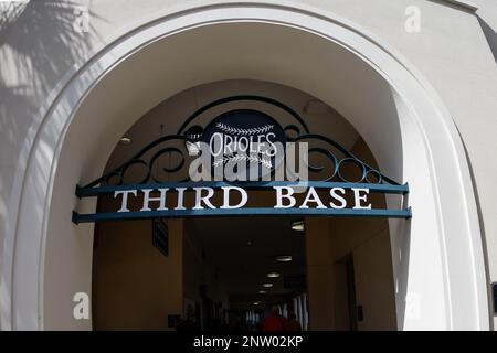 Sarasota FL USA; Una visione generale del campo prima di una partita di allenamento primaverile della MLB tra i Baltimore Orioles e i Tampa Bay Rays a ed Smith sta Foto Stock