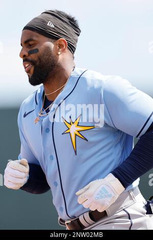 Sarasota FL USA; durante una partita di allenamento primaverile della MLB all'ed Smith Stadium. I raggi battono gli Orioles 14-2. (Kim Hukari/immagine dello sport) Foto Stock