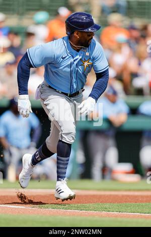 Sarasota FL USA; durante una partita di allenamento primaverile della MLB all'ed Smith Stadium. I raggi battono gli Orioles 14-2. (Kim Hukari/immagine dello sport) Foto Stock