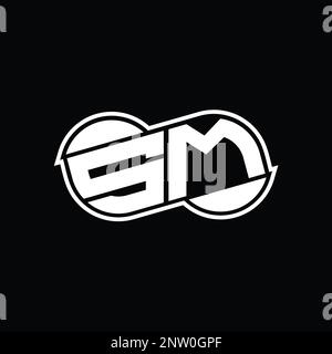 SM Logo monogramma astratto forma infinita immagini vettoriali semitonde modello di disegno Foto Stock