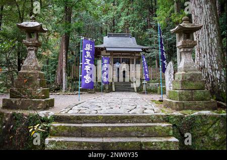 Pellegrini in Takijiri-oji,Kumano Kodo, Nakahechi route, Tanabe, Wakayama, Kinki, Giappone Foto Stock