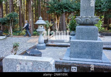 Pellegrini in Kumano Kodo vicino Kumano Hongu Taisha grand Santuario, Nakahechi percorso, Wakayama, Kinki, Giappone Foto Stock