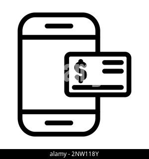 Icona Mobile Banking Thick Line Foto Stock