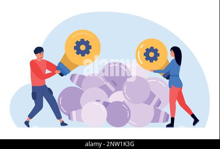 Concetto di idea creativa, soluzione aziendale e ispirazione Illustrazione Vettoriale