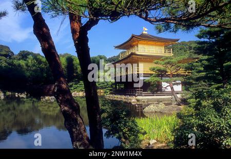 Kinkakuji temple,padiglione dorato,UNESCO - Sito Patrimonio dell'umanità,Kyoto, Giappone Foto Stock