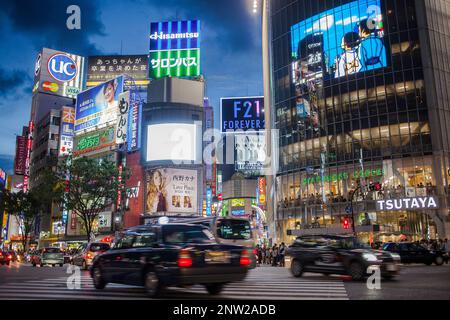 Kousaten Scramble crossing in Shibuya. La città di Tokyo, Giappone, Asia Foto Stock