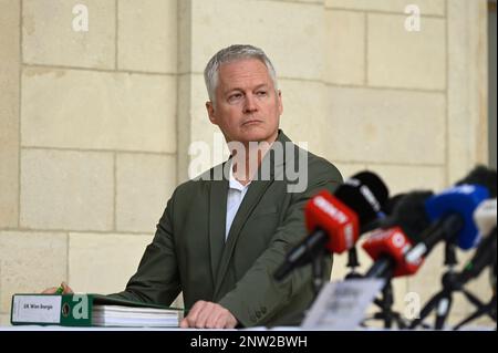 Vienna, Austria. 28th Feb, 2023. Conferenza stampa con il presidente del club David Ellensohn (la Vienna Verde). Argomento 'informazioni attuali sulla causa Wien Energie' Foto Stock