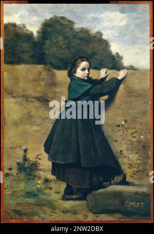 La curiosa bambina. Camille Corot. 1860–64. Foto Stock