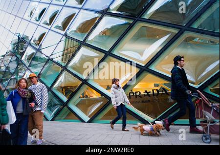 Boutique di Prada, progettato dagli architetti Jacques Herzog e Pierre de Meuron, Aoyama, moda elegante quartiere dello shopping. 5-2-6 Minami-Aoyama. Vicino Omote Foto Stock