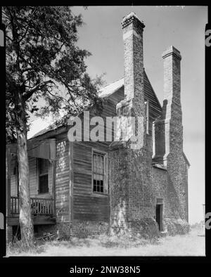 Thornton House, Union Point, Greene County, Georgia. Carnegie Survey of the Architecture of the South. Stati Uniti, Georgia, Greene County, Union Point, Case, Camini, Porches. Foto Stock