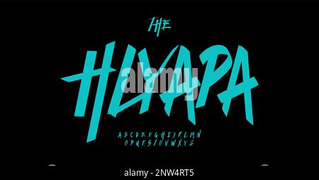 Alfabeto di Street art semplice, lettere scritte a mano, corsivo font disegnato a mano per il logo teen moderno, titolo, titolo, camicia, stampa, poster, lettere, dinamico Illustrazione Vettoriale