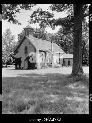 Eastern Shore Chapel, East Lynnhaven Parish, Virginia Beach vic., Princess Anne County, Virginia. Carnegie Survey of the Architecture of the South. Stati Uniti Virginia Princess Anne County Virginia Beach vic, croci, campanili, Gables, Chiese. Foto Stock