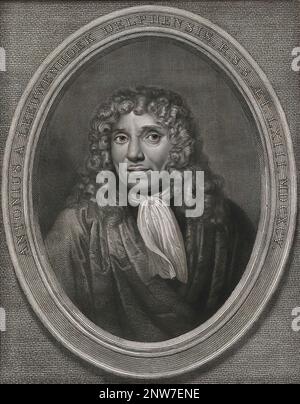 Antonie Philips van Leeuwenhoek, 1632 – 1723, microbiologo e microscopista olandese Foto Stock