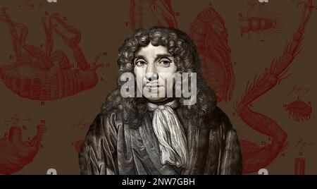 Antonie Philips van Leeuwenhoek, 1632 – 1723, microbiologo e microscopista olandese Foto Stock