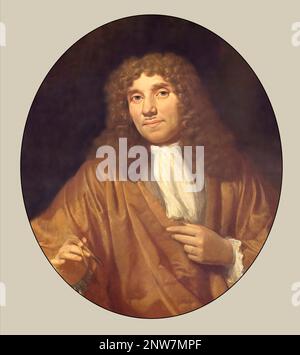 Antonie Philips van Leeuwenhoek, 1632 – 1723, microbiologo e microscopista olandese Foto Stock