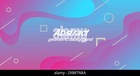 Elemento grafico moderno astratto. Forme e onde colorate dinamiche. Banner astratto a gradiente con forme fluide di liquido. Modello per la progettazione di un Illustrazione Vettoriale
