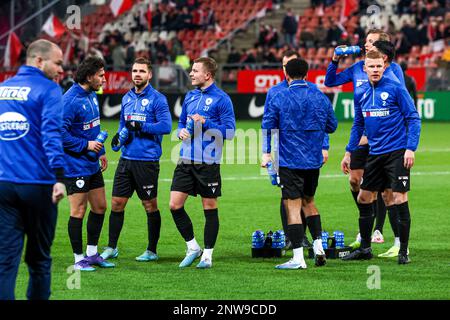 UTRECHT, PAESI BASSI - 28 FEBBRAIO: I giocatori di SV Spakenburg durante la partita olandese Toto KNVB Cup Quarter Finals tra FC Utrecht e SV Spakenburg allo Stadion Galgenwaard il 28 febbraio 2023 a Utrecht, Paesi Bassi (Foto di ben Gal/Orange Pictures) Foto Stock