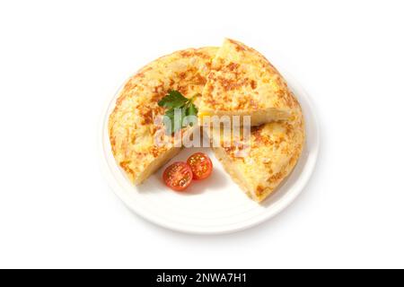 Tortilla española. Omelette spagnola con patate e cipolla. Foto Stock