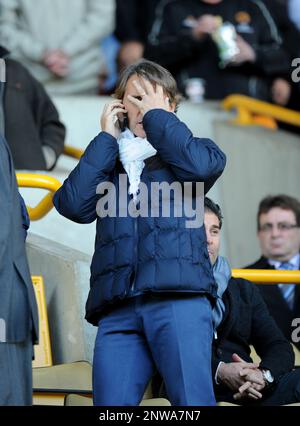 Roberto Mancini di Manchester City -Wolverhampton Wanderers / Swansea 22/10/2011 Foto Stock