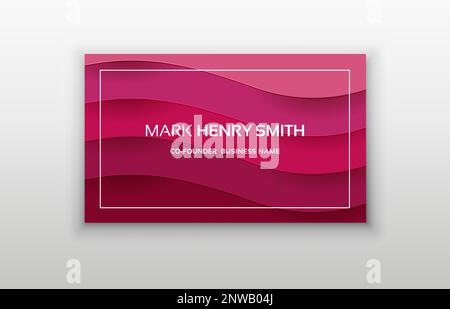 Biglietti da visita Viva magenta. Modello di biglietto da visita, disegno di illustrazione vettoriale. Viva magenta sfondo vettoriale semplice. Colore di tendenza dell'anno 2023 Illustrazione Vettoriale