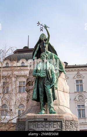 Preseren Monument, Ljubljana, Slovenia Stock Photo