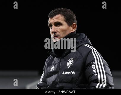 Londra, Inghilterra, 28th febbraio 2023. Javi Gracia manager di Leeds United durante la partita della fa Cup al Craven Cottage, Londra. L'accreditamento dell'immagine dovrebbe leggere: Paul Terry / Sportimage Foto Stock