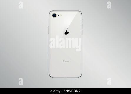 Mockup sul retro dello smartphone bianco con evidenziazione. Illustrazione vettoriale Illustrazione Vettoriale
