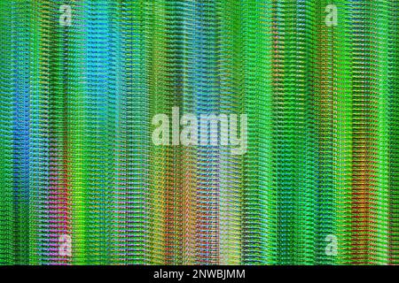 Primo piano a tutto schermo sul televisore statico. Foto Stock