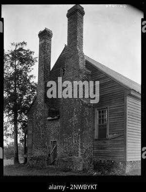 Thornton House, Union Point, Greene County, Georgia. Carnegie Survey of the Architecture of the South. Stati Uniti, Georgia, Greene County, Union Point, Chimneys, Case. Foto Stock