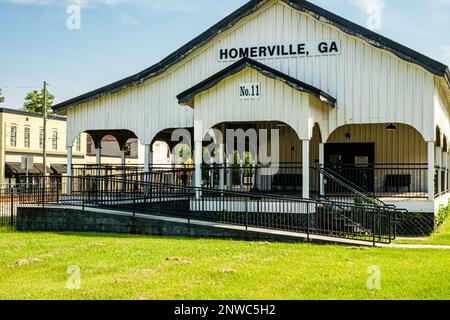 Stazione di Homerville n. 11 deposito ferroviario, East Plant Avenue, Homerville, Georgia Foto Stock