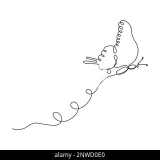 Vettore a linea continua a farfalla. Insetto minimalista disegnato a mano. Bella illustrazione a farfalla. Illustrazione Vettoriale