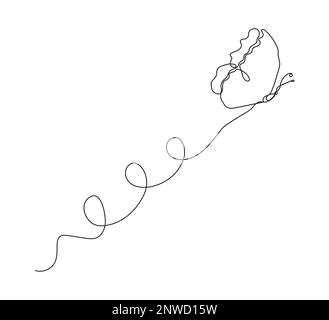 Vettore a linea continua a farfalla. Insetto minimalista disegnato a mano. Bella illustrazione a farfalla. Illustrazione Vettoriale