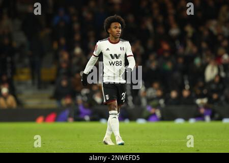Craven Cottage, Fulham, Londra, Regno Unito. 28th Feb, 2023. Fa Cup Football, Fulham vs Leeds United; Willian of Fulham Credit: Action Plus Sports/Alamy Live News Foto Stock