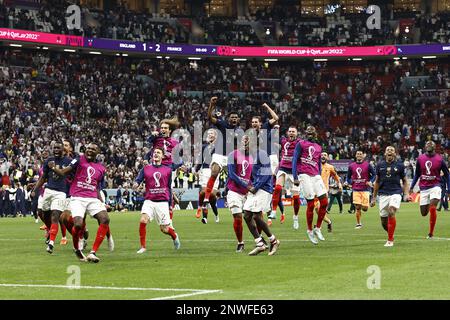 AL KHOR - giocatori di Francia durante la Coppa del mondo FIFA Qatar 2022 incontro di quarti di finale tra Inghilterra e Francia al Bayt Stadium il 10 dicembre 2022 a al Khor, Qatar. AP | Olandese altezza | MAURICE DI PIETRA Foto Stock