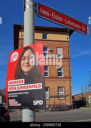 Candidato sindaco della SPD Mareike von Jungenfeld, Bürgermeisterin per Magonza, Renania-Palatinato, Germania Foto Stock