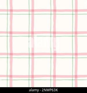 Acquerello Cottagecore disegnato a mano windowpane Piad Vector Seamless Pattern Illustrazione Vettoriale