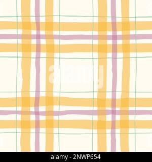Acquerello disegno a mano Cottagecore Plaid Vector Seamless Pattern Illustrazione Vettoriale