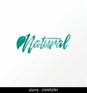 Scrittura NATURALE manoscritto font con foglie, cane, e divertente gatto immagine grafica icona logo design astratto concetto vettore stock relativi a erbe o animale domestico Illustrazione Vettoriale